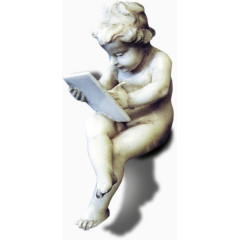 小孩书写摆件饰物