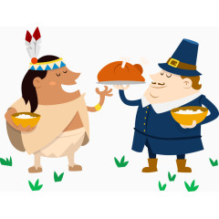 感恩节卡通矢量人物