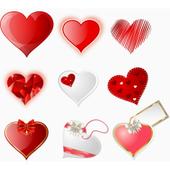 情人节水晶钻石爱心盒子矢量素材