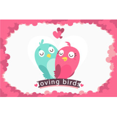 粉色花边爱情鸟封面