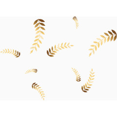 矢量手绘金色麦穗