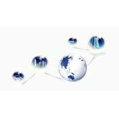 星球折线连接免抠素材