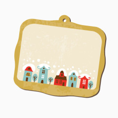 吊牌 卡通装饰  淡黄色背景 矢量图