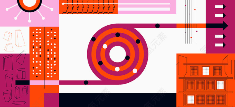 扁平彩色创意图形