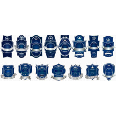 矢量蓝色时尚标签设计素材