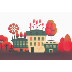 创意设计花盆楼房