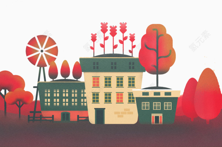 创意设计花盆楼房