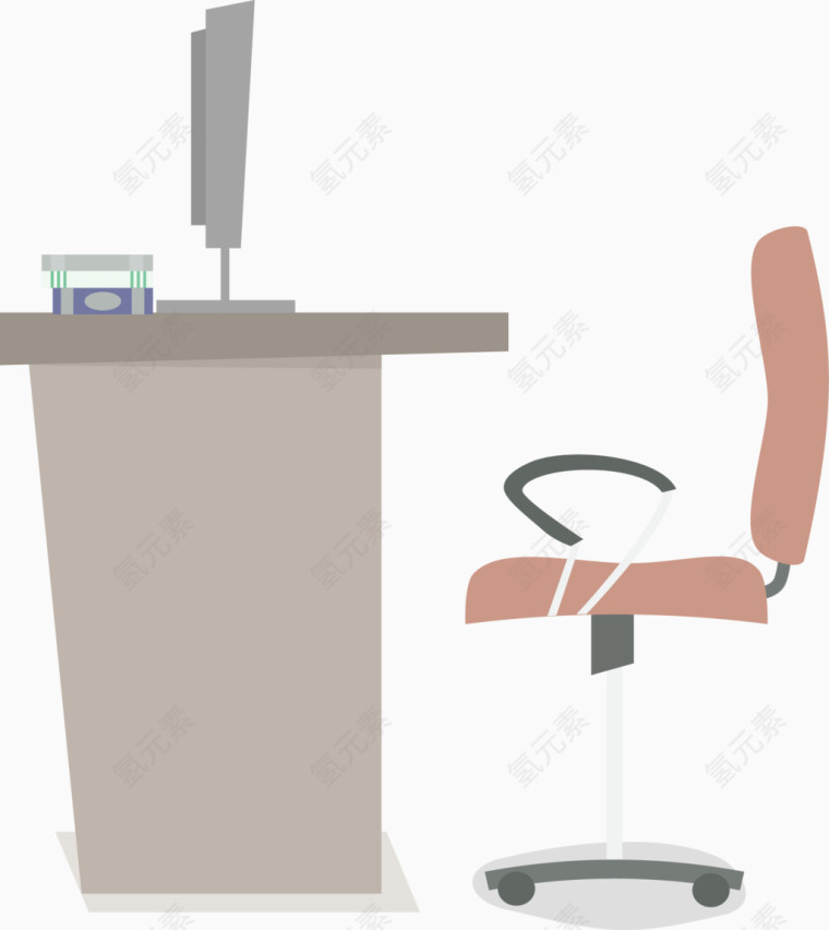 矢量办公室桌椅