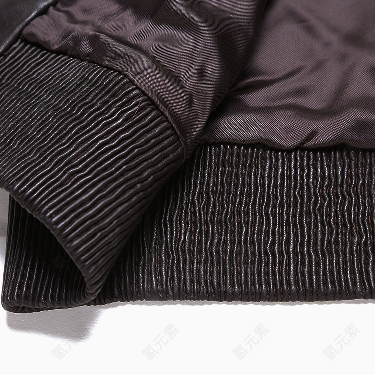 羊皮立领领口按扣男士皮衣