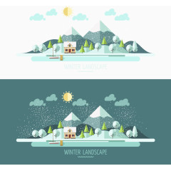 冬天的山脉森林