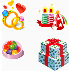 圣诞主题戒指元素矢量素材