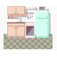 整洁厨房插画矢量素材