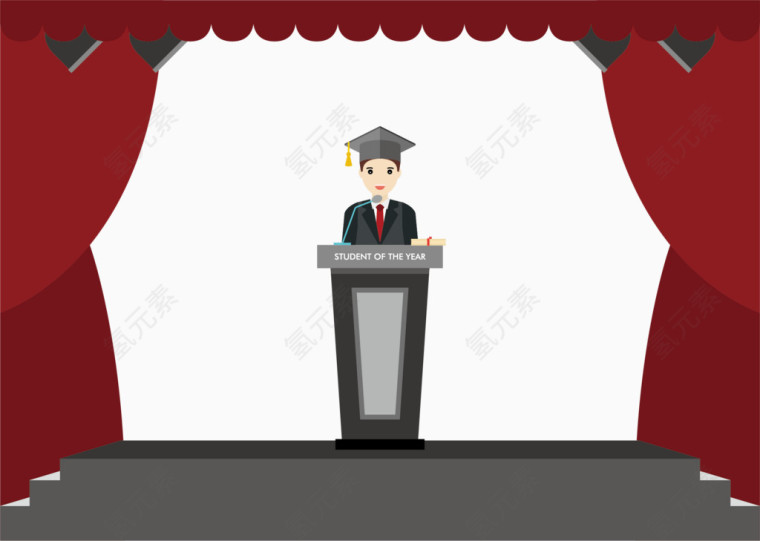 矢量讲台毕业演讲