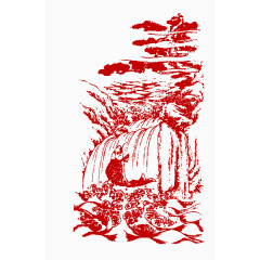 山水剪纸