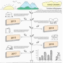 手绘树苗时间轴