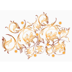 烫金曲线欧式花纹矢量