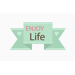 矢量到绿色热爱生活标签