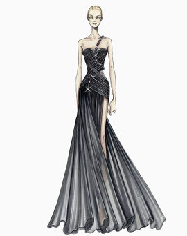 黑色单件吊带礼服