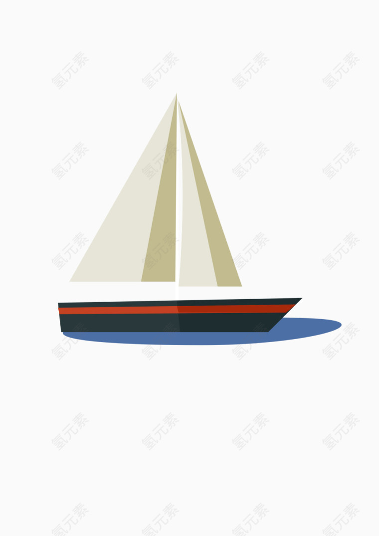 卡通小帆船