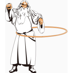 老人锻炼身体PNG矢量元素