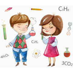 水彩做化学实验的人