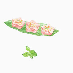 樱花糕手绘画素材图片