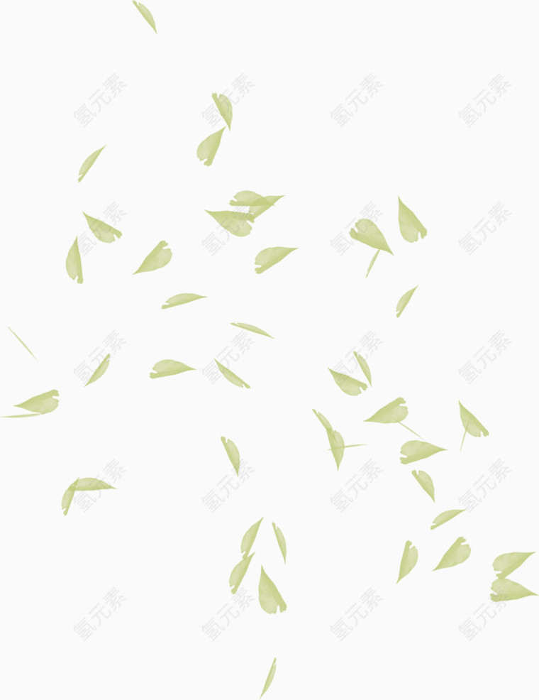 漂浮漂亮绿色树叶