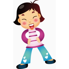 卡通欢乐小女孩矢量图