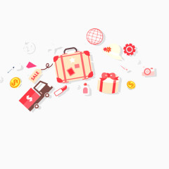 双十二购物车矢量素材