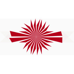 手绘红色放射状主页装修