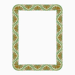 褐色复古花纹边框