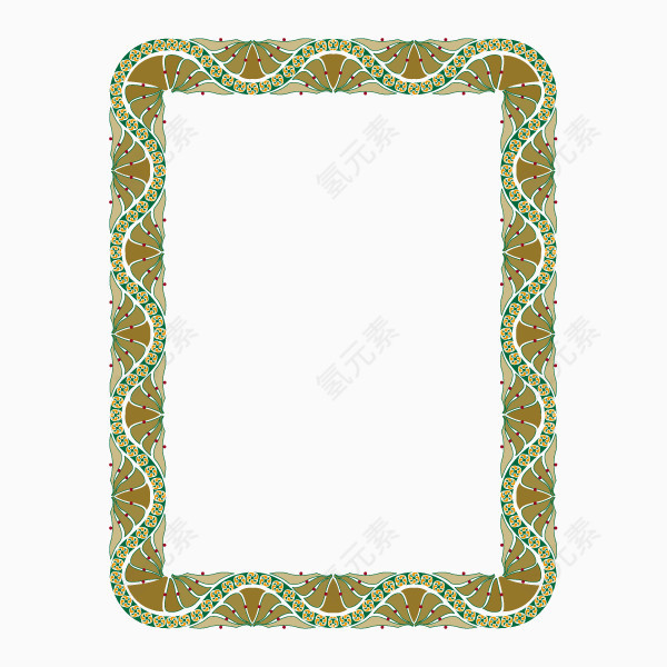 褐色复古花纹边框