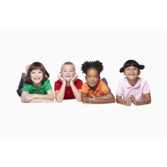 趴着的外国儿童