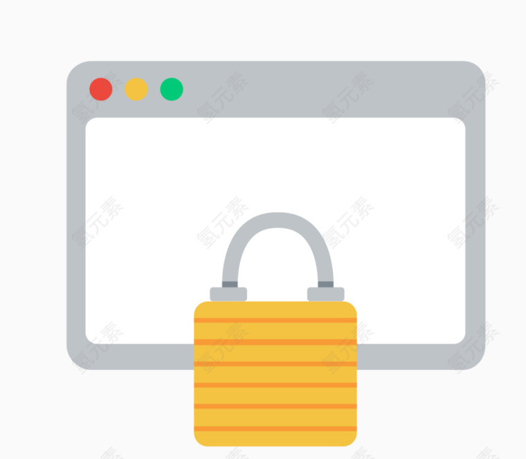 矢量电脑界面锁头素材