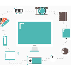 白色电脑商务信息图表