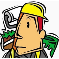 刷漆工人卡通形象