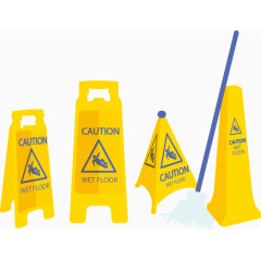 小心地滑警示牌组合