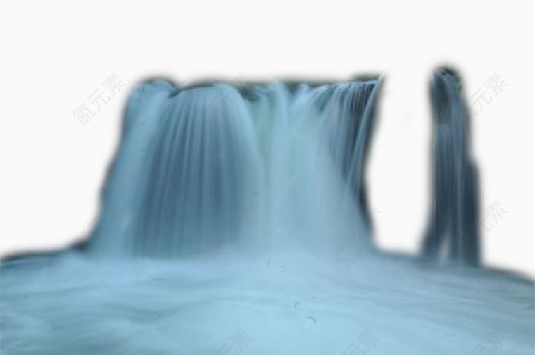 瀑布蓝色水流免费素材