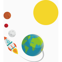 飞进太空的火箭插画矢量素材