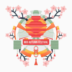 扁平化中秋节