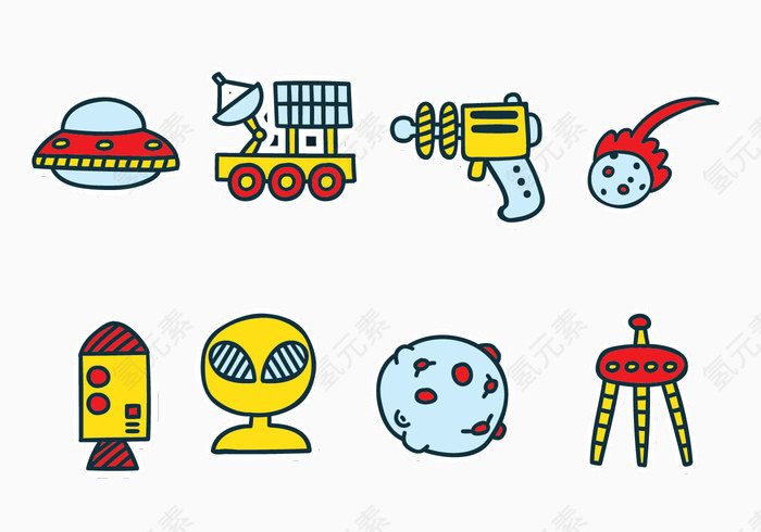 卡通外星图标素材
