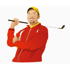 打高尔夫球的中年男子