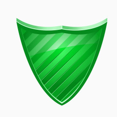 绿色玻璃质感盾牌立体