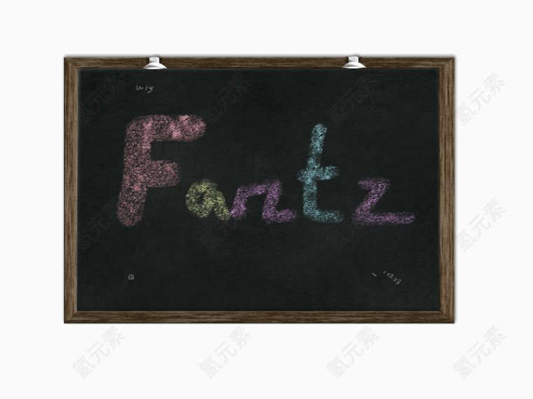 黑板上的可爱的彩色粉笔字