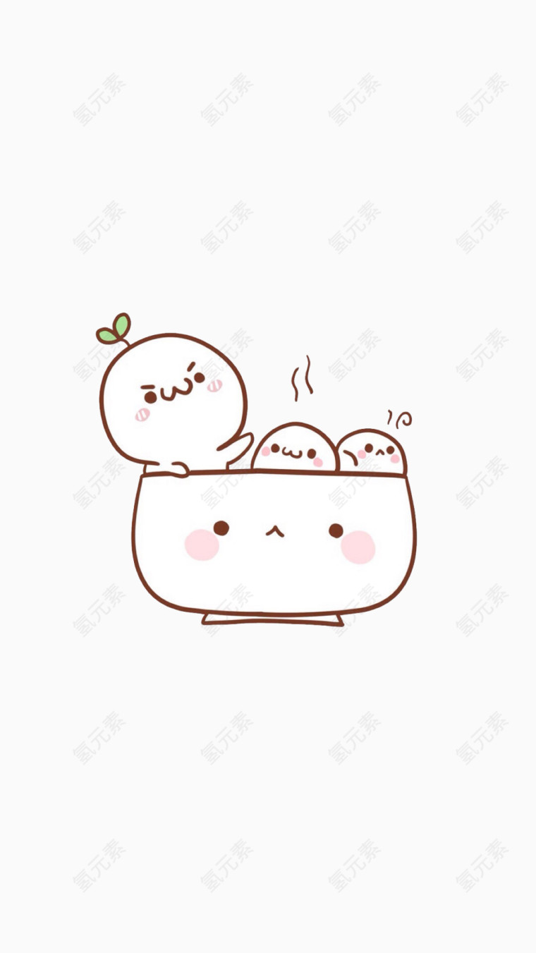 颜文字漫画煮汤圆
