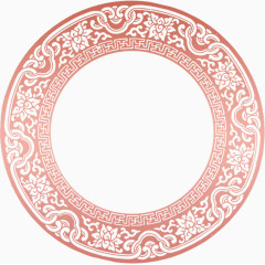 褐色中国风圆盘边框纹理