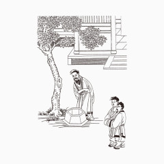 中国古人物线稿插画素材