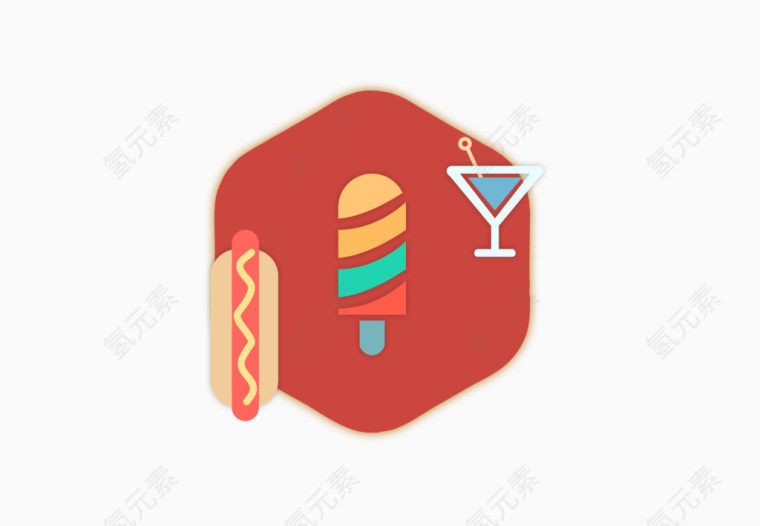 色彩鲜艳的扁平图标