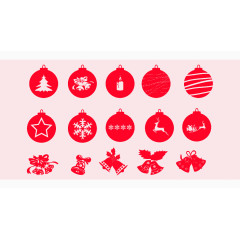 圣诞节红色铃铛素材集合