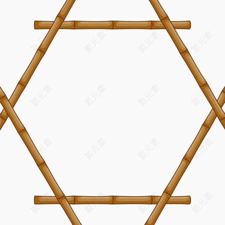 矢量手绘竹竿边框